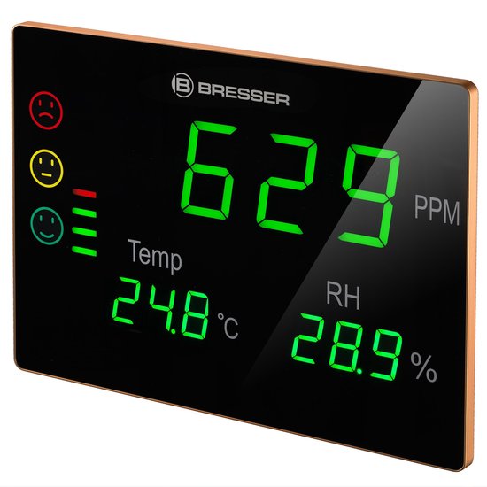 Bresser Weerstation CO²-meter - Air Quality Monitor Smile XXL - Met Thero- en Hygrometer