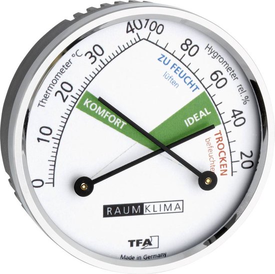 TFA Dostmann 45.2024 Thermo- en hygrometer Zilver