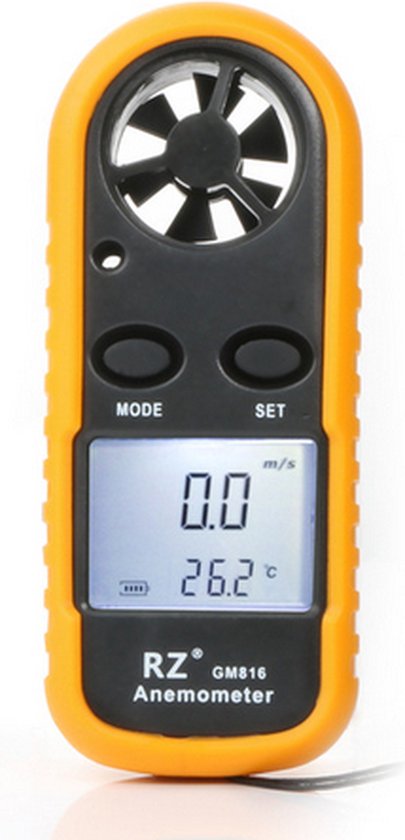 Anemometer draagbaar compact HaverCo / Windmeter 30m/s met LCD scherm Digitaal
