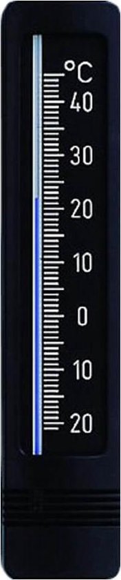 Thermometer 22 cm zwart/zilver