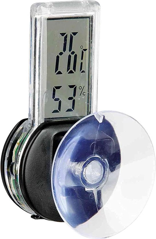 Digitale thermo-/hygrometer terrarium -  Thermo-/hygrometer met zuignap - Thermometer terrarium -  Terrarium decoratie