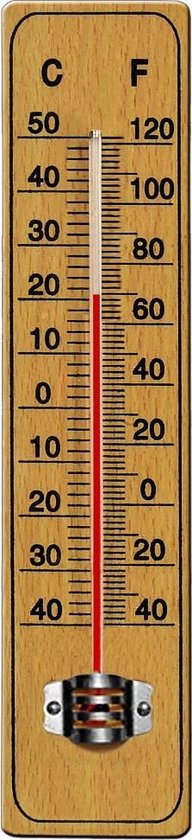 Houten Thermometer Kamerthermometer Binnen en Buiten - Celsius & Fahrenheit