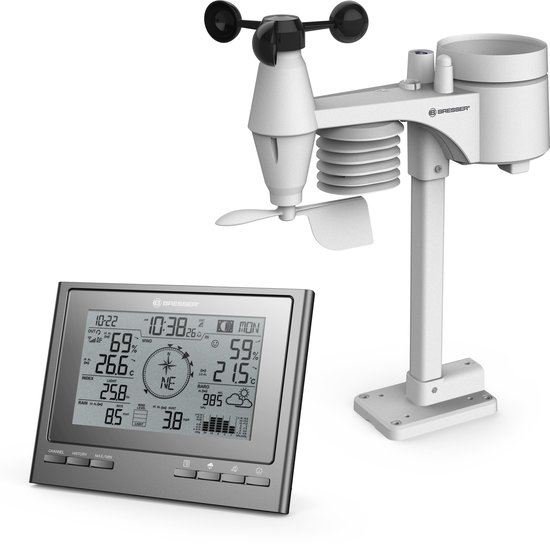 Bresser Weerstation - ClimateScout Grijs - Met 7-in-1 Multisensor - Uitgebreide Meetgegevens