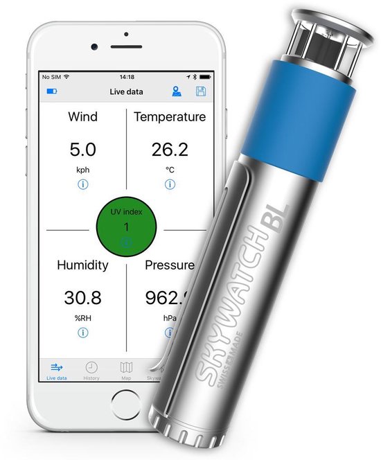 Skywatch BL 500 Windmeter / weerstation (Bluetooth & Waterdicht)