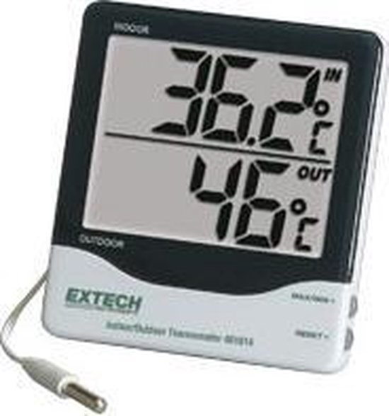 Extech 401014 - thermometer - binnen- en buitentemperatuur - met groot display