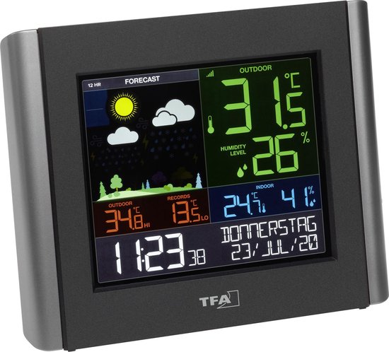 TFA Dostmann VIEW METEO 35.8000.01 WiFi-weerstation Verwachting voor 12 uur