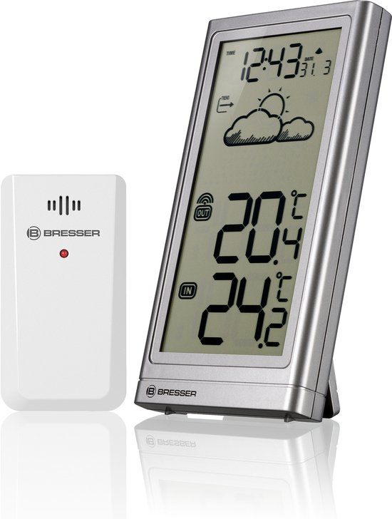 Bresser Weerstation - Meteo Temp - Zilver - Draadloos - Voor Binnen & Buiten