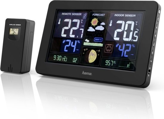 Hama Weerstation Premium Met Led-kleurendisplay En USB-oplaadfunctie