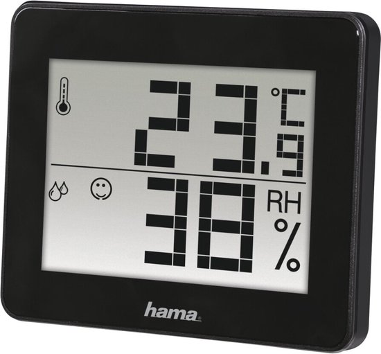 Hama TH-130 Thermo/Hygrometer - Digitaal - Zwart