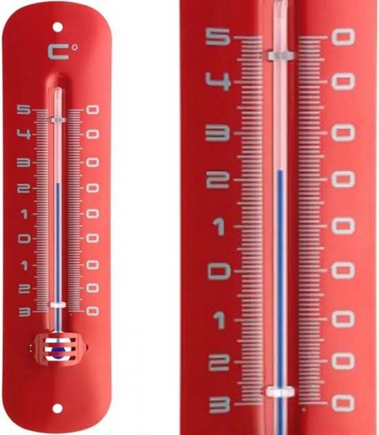 TFA Dostmann Thermometer - Binnen & Buiten - Metaal - Rood