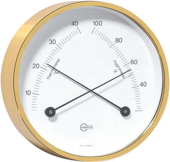 Barigo 916ms hygrometer - thermometer - messing -   Ø 8,5 cm