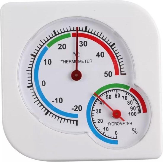 Thermometer- Indoor- Outdoor Hygrometer- Analoog- meet vochtigheid binnenshuis of buitenshuis- weerstation