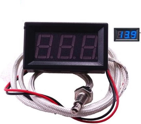 Temperatuur Meter van -30°C tot 300°C met Blauw Led Display | K M6 Thermokoppel Controller Tester Thermografiek Kabel