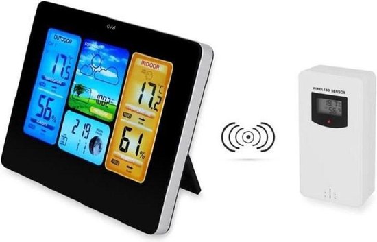 Weerstation - Met Color Display - Digital Thermo meter - Hygrometer - Sensor bereik 60 M - Kado Tip !!