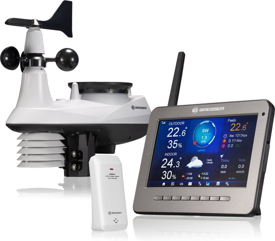 Bresser Weerstation - 7-in-1 - PRO WIFI - Voor Binnen en Buiten - Met Uitgebreid Gegevensprotocol en weergavemogelijkheden