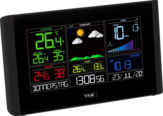 TFA Dostmann VIEW BREEZE 35.8001.01 WiFi-weerstation Verwachting voor 7 dagen (alleen met WiFi)