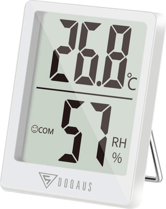 Selwo™ Hygrometer voor binnen, mini digitale thermometer voor binnengebruik, luchtvochtigheidsmeter, hydrometer, digitaal met hoge nauwkeurigheid, thermo-hygrometer voor babykamer, woonkamer, kantoor (wit)