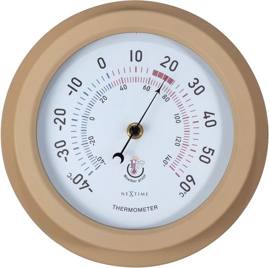 Buitenthermometer - 22CM - metaal - bruine Lily