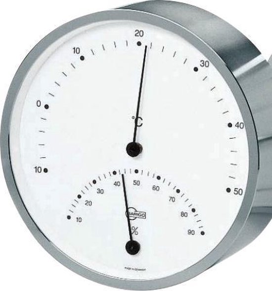 Barigo 901.1  Comfortmeter - thermometer hygrometer - messing vernikkeld - ø 10 cm