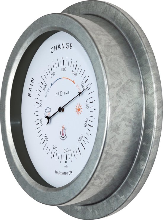Buitenbarometer - 22CM - metaal - verzinkt Orchid