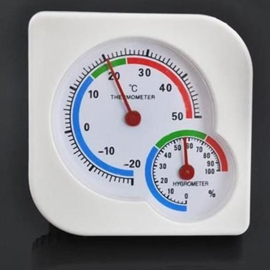 Analoog Thermometer en Hygrometer in 1 - Binnen en Buiten - wit