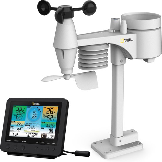 National Geographic Weerstation - WLAN - 7-in-1 Sensor - Incl. UV-meting en Luchtdrukmeter