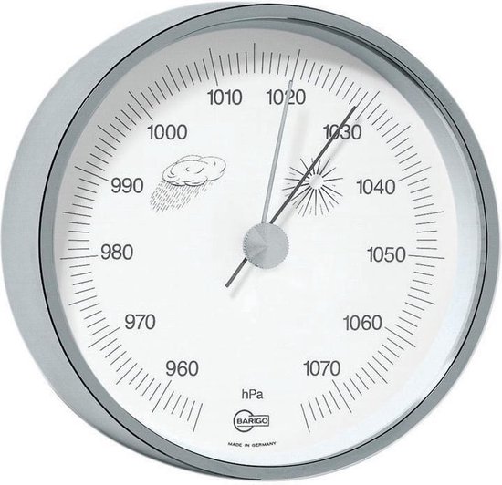 Barigo 115.1 barometer - chroom - messing vernikkeld -  Ø 8,5 cm