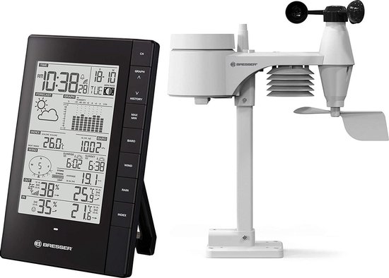 Bresser Weerstation - PC Weercenter met 5-in-1 buitensensor - incl. Windmeter en Barometer