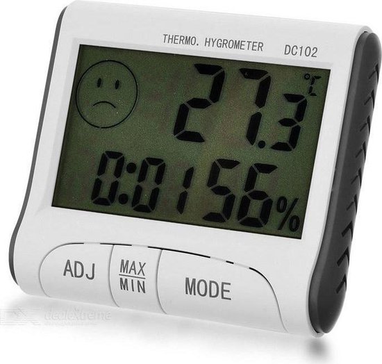 Digitale LCD-display Thermometer / Hygrometer / Klok / Alarm Temperatuur / Vochtigheidsmeter