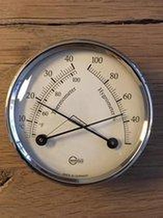 Barigo 8865 comfortmeter - thermometer hygrometer - metaal -  Ø 7 cm