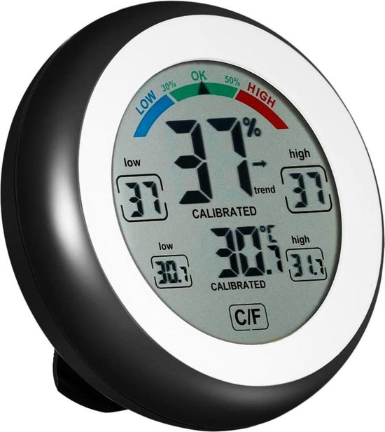 Thermometer en Hygrometer Binnen – Digitaal – Zwart