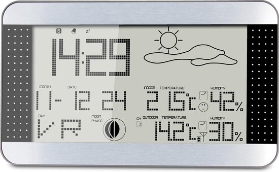 Alecto WS-1700 - Professioneel Weerstation met draadloze Buitensensor - 2-in-1