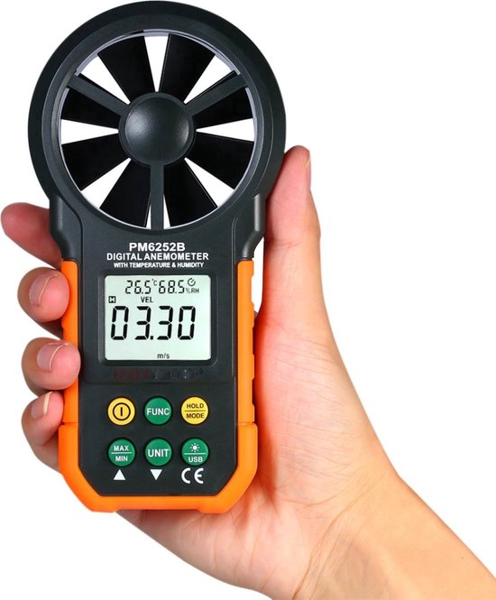 Windmeter - Anemometer - Windmeter Voor Buiten - Handwindmeter - Windsnelheidsmeter - Extra Veel Data