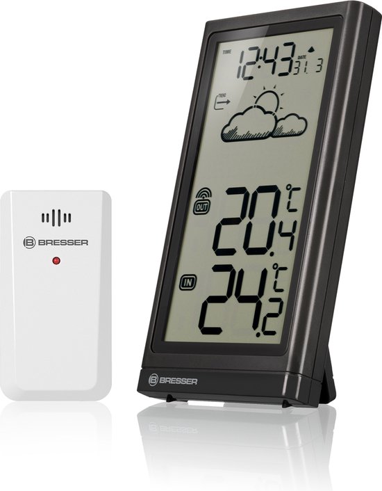 Bresser Weerstation - Bresser MeteoTemp Weerstation - voor Binnen & Buiten - incl. Weertrend