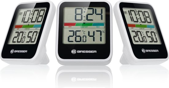 BRESSER Weerstation - Climate Monitor thermo-/ hygrometer DCF - Set van 3 - Wit