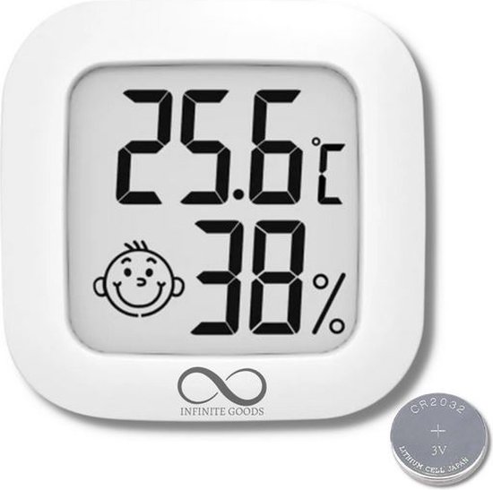 Luchtvochtigheidsmeter - Thermometer Voor Binnen - Vochtmeter - Incl. Batterij 2032 lithium Call