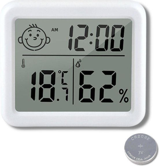Infinite Goods Hygrometer - Weerstation - Luchtvochtigheidsmeter - Thermometer Voor Binnen - Vochtmeter - 2 in 1 - Incl. Batterij