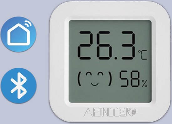 AFINTEK Smart Life Mini Bluetooth Thermometer & Hygrometer - Inclusief Batterij