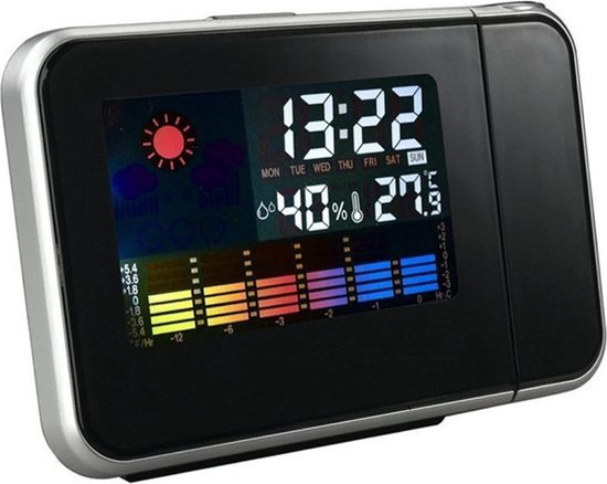 Weerstation | Hygrometer | Wekker met Projector | Weerstation en Wekker in-1!