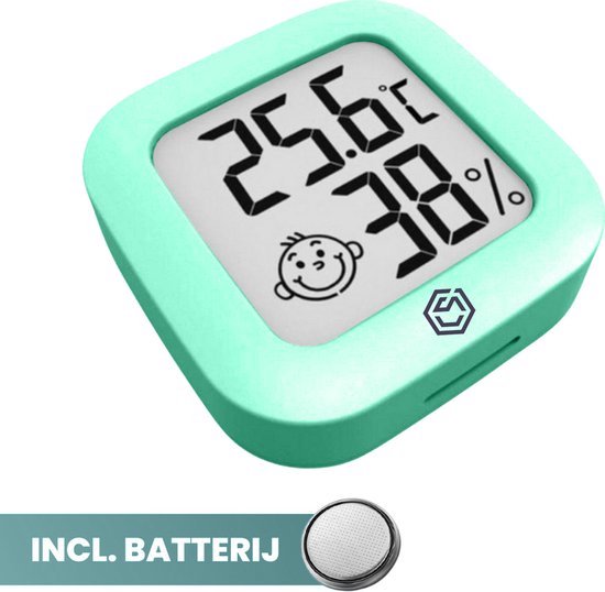 Ease Electronicz Hygrometer - Weerstation - Luchtvochtigheidsmeter - Thermometer Voor Binnen - Incl. Batterij en Plakstrip