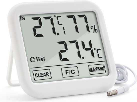 GreenBlue GB381 - Weerstation met externe sonde Thermometer, Hygrometer, 1,5m kabel, 2 x AAA batterijen
