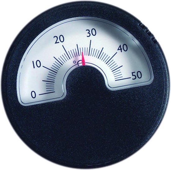 TFA Binnen / buitenthermometer - zelfklevend - klein, Ø 56mm - Zwart