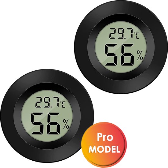 Vesfy Mini Thermometer met Hygrometer Luchtvochtigheidsmeter - Incl batterij - Hygrometer binnen - Thermometer binnen - Weerstation