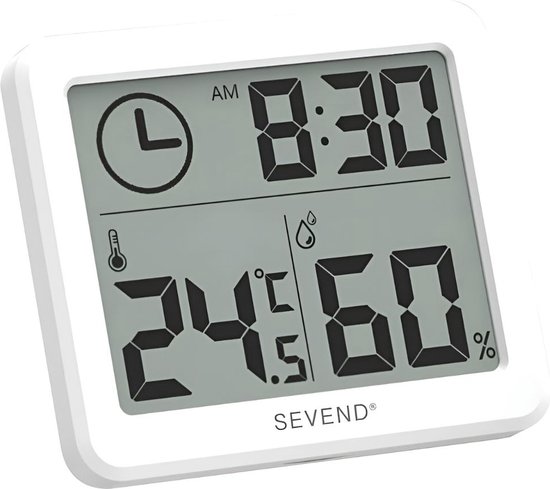 Temperatuurmeter binnen - Hygrometer - Luchtvochtigheidsmeter - SEVEND®