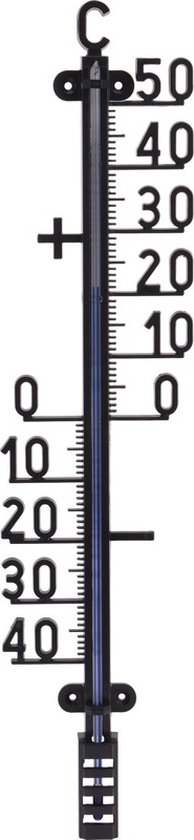 Zwarte thermometer 41 cm - Thermometers voor binnen en buiten