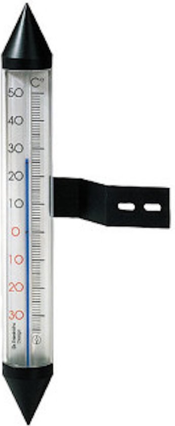 Dr. Friedrichs Aluminium Buiten Thermometer | Vensterthermometer Aluminium en gehard Glas met bevestigings materiaal