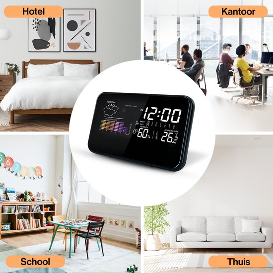 Hygrometer Corbeta - Luchtvochtigheidsmeter nauwkeurige opmeting - Thermometer smart sensing technologie - Weerstation Hoge kwaliteit - Vochtmeter zeer universeel