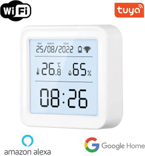 Smart Life WiFi Thermometer / Hygrometer Inclusief Datum & Tijd - Batterij Versie