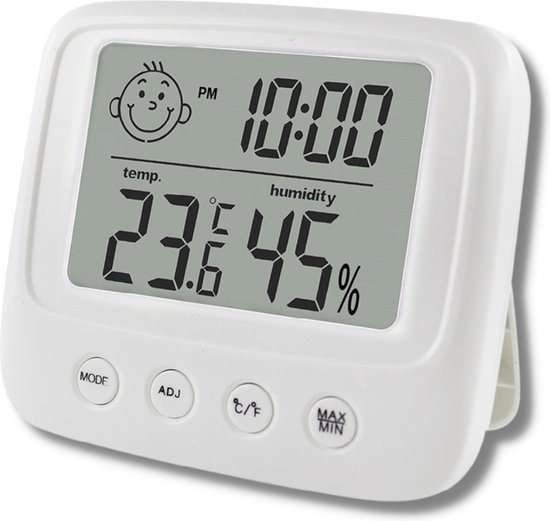Infinite Goods Hygrometer - Weerstation - Luchtvochtigheidsmeter - Thermometer Voor Binnen - Vochtmeter - 2 in 1 - Incl. Batterij