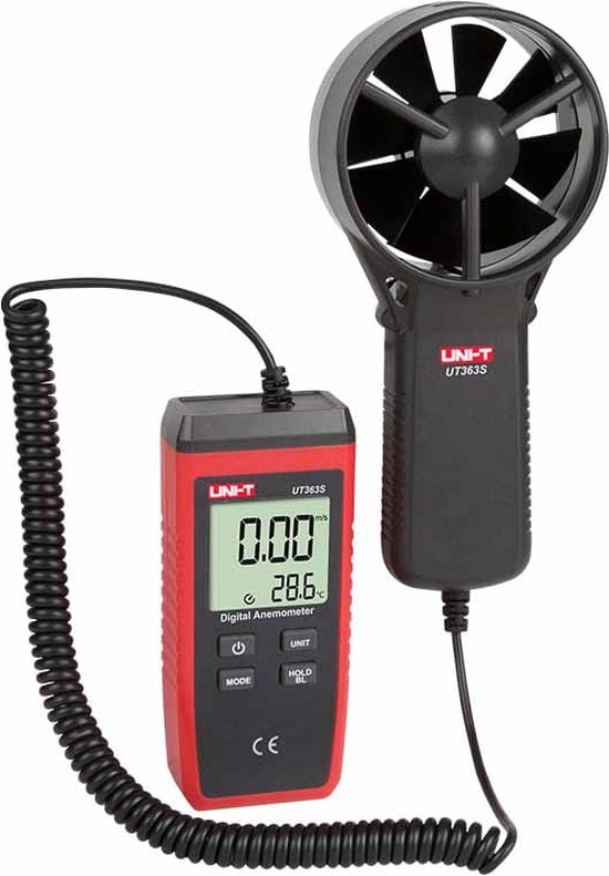 UNI-T UT363S professionele digitale anemometer windmeter voor windsnelheid en temperatuur met LCD display